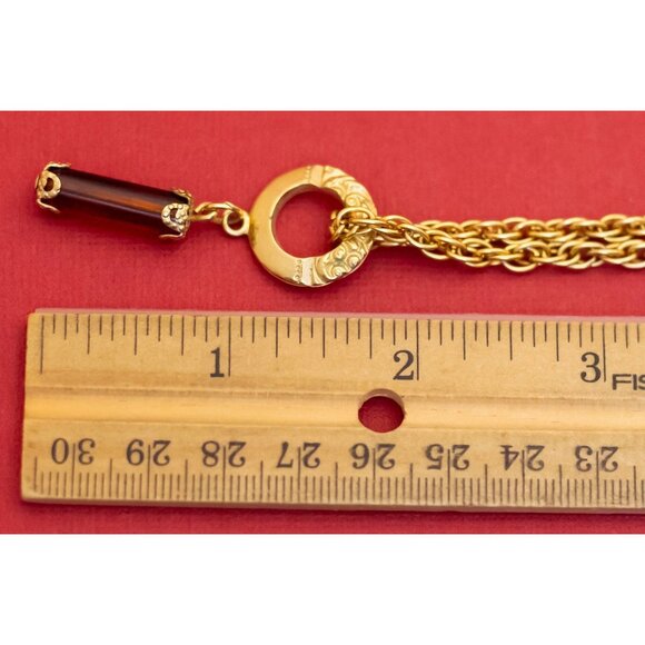 Vintage Ring Circle Unique Pendant Chain Link Necklace 20 inch - F33 - Picture 3 of 3